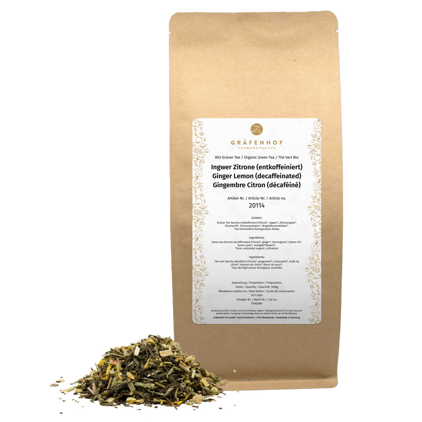 BIO Ingwer Zitrone (entkoffeiniert)