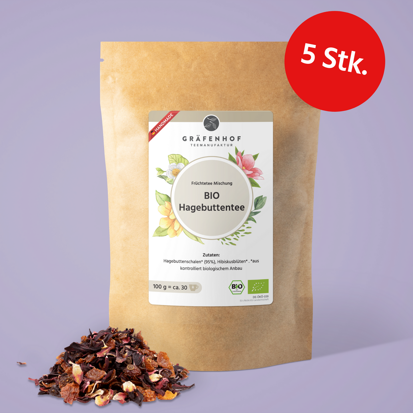 BIO Hagebuttentee - 5 Stk. x 100g